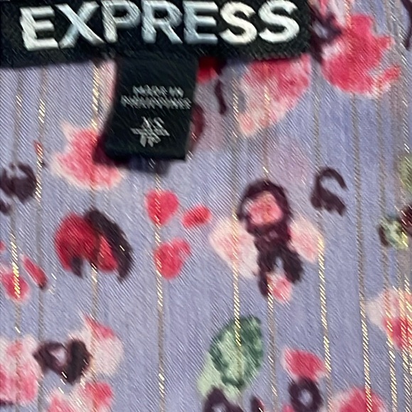 Express Floral Wrap Blouse - Purple and Pink - Picture 7 of 7